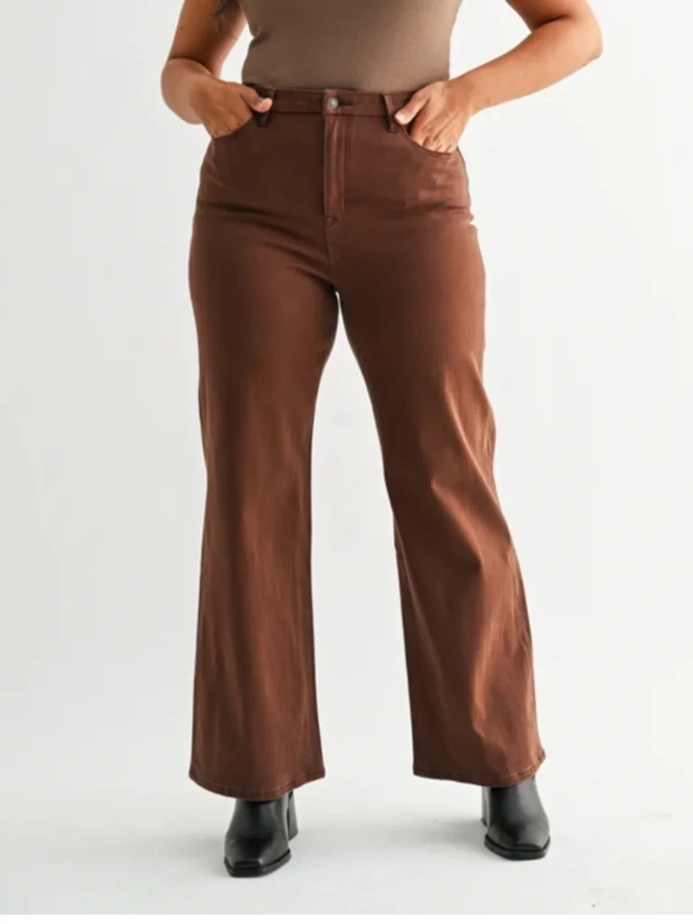 Mica Los Angeles • Chocolate Brown Straight Leg Jeans